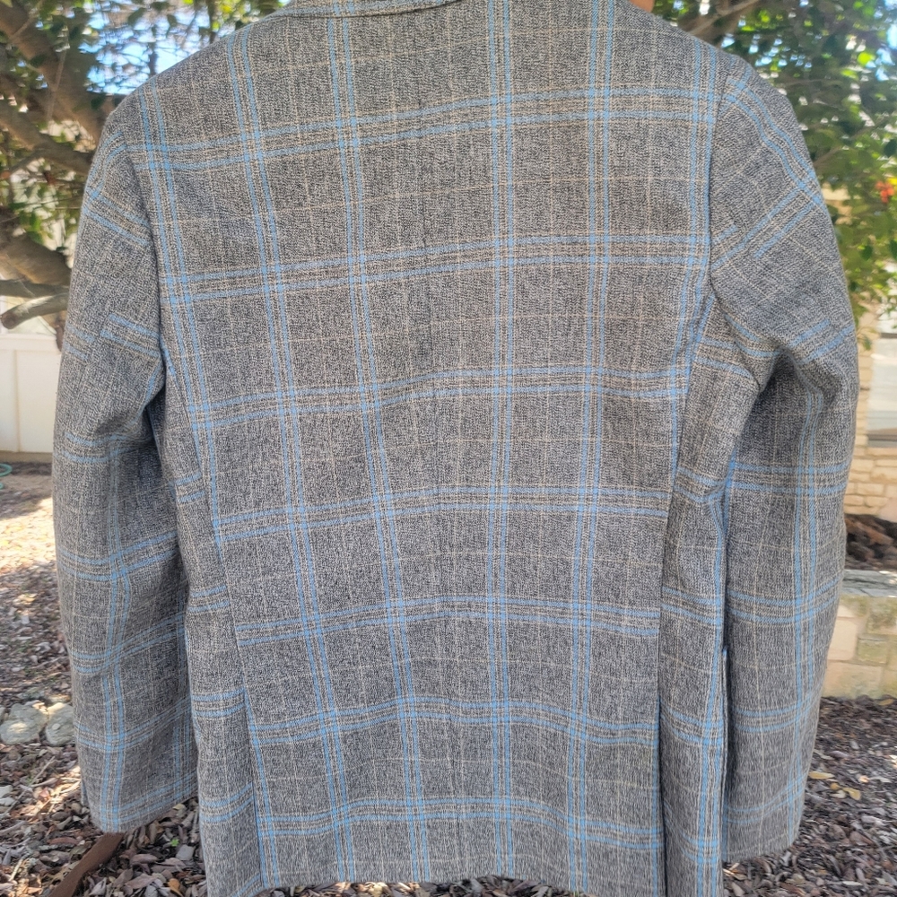 Izsaac Mizrachi Blazer Grey And Blue Size Small Like New - Picture 7 of 7